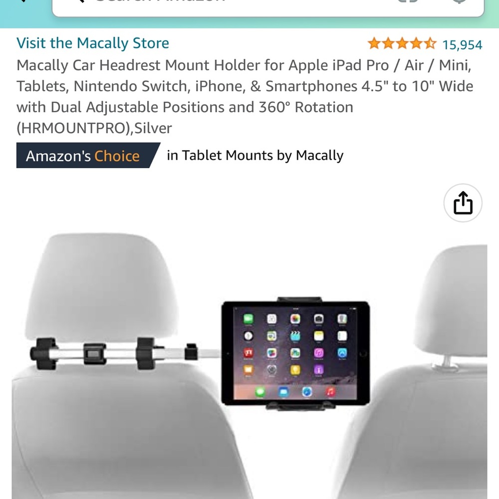 Macally Dual Position Car Seat Headrest Mount